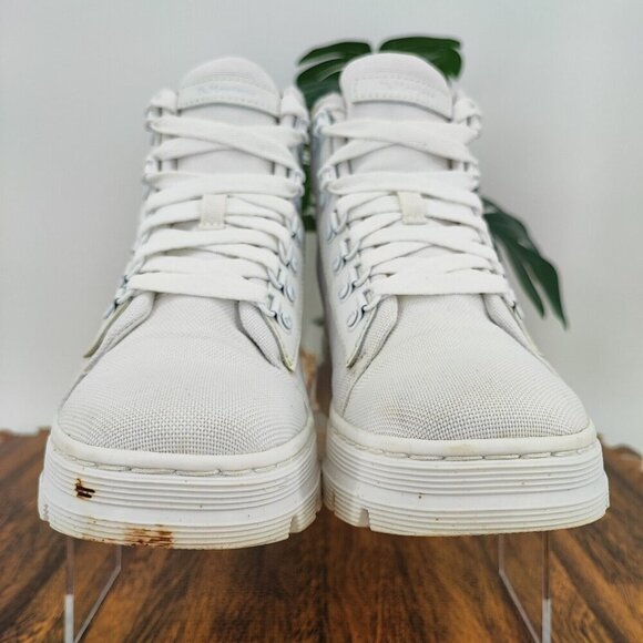 Dr. Martens Women's Combs W White Canvas Ankle Boots Size 6 US - Picture 2 of 14